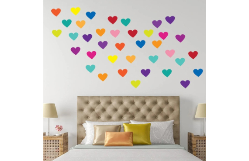 $1.48 por Calcoman√≠as para Pared Modelo Corazones