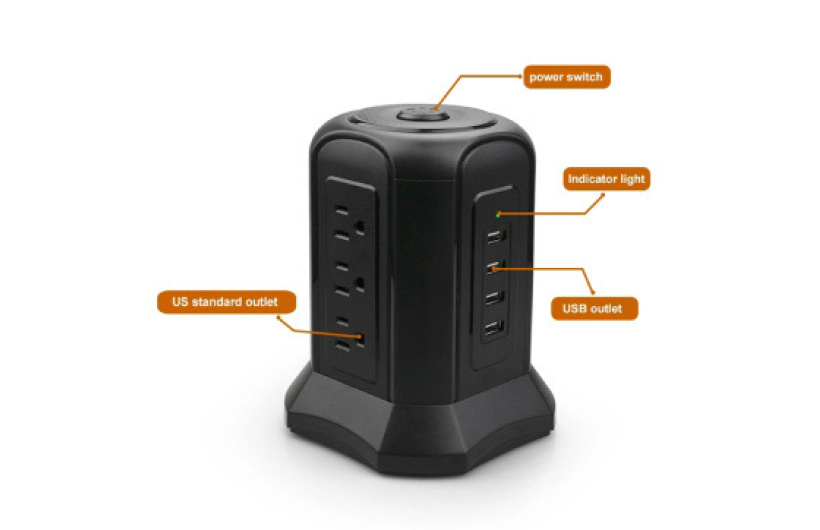 $25 por Regleta Tipo Torre con Conectores USB