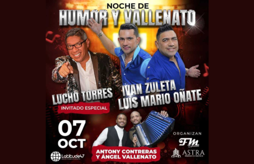 Paga $10: Noche de Humor y Vallenato