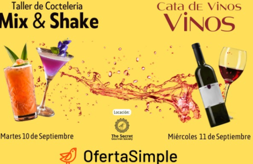 Paga $24: Taller de Coctelería y Cata de Vinos