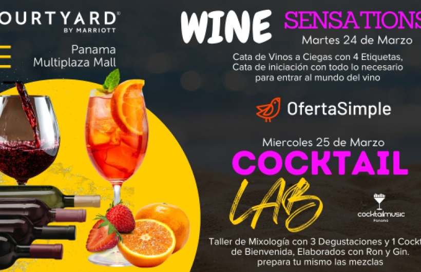 Paga $24: Cata de Vinos o Taller de Mixología