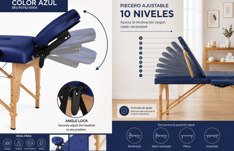 Paga $99.99: Camilla de Masaje Plegable Portátil